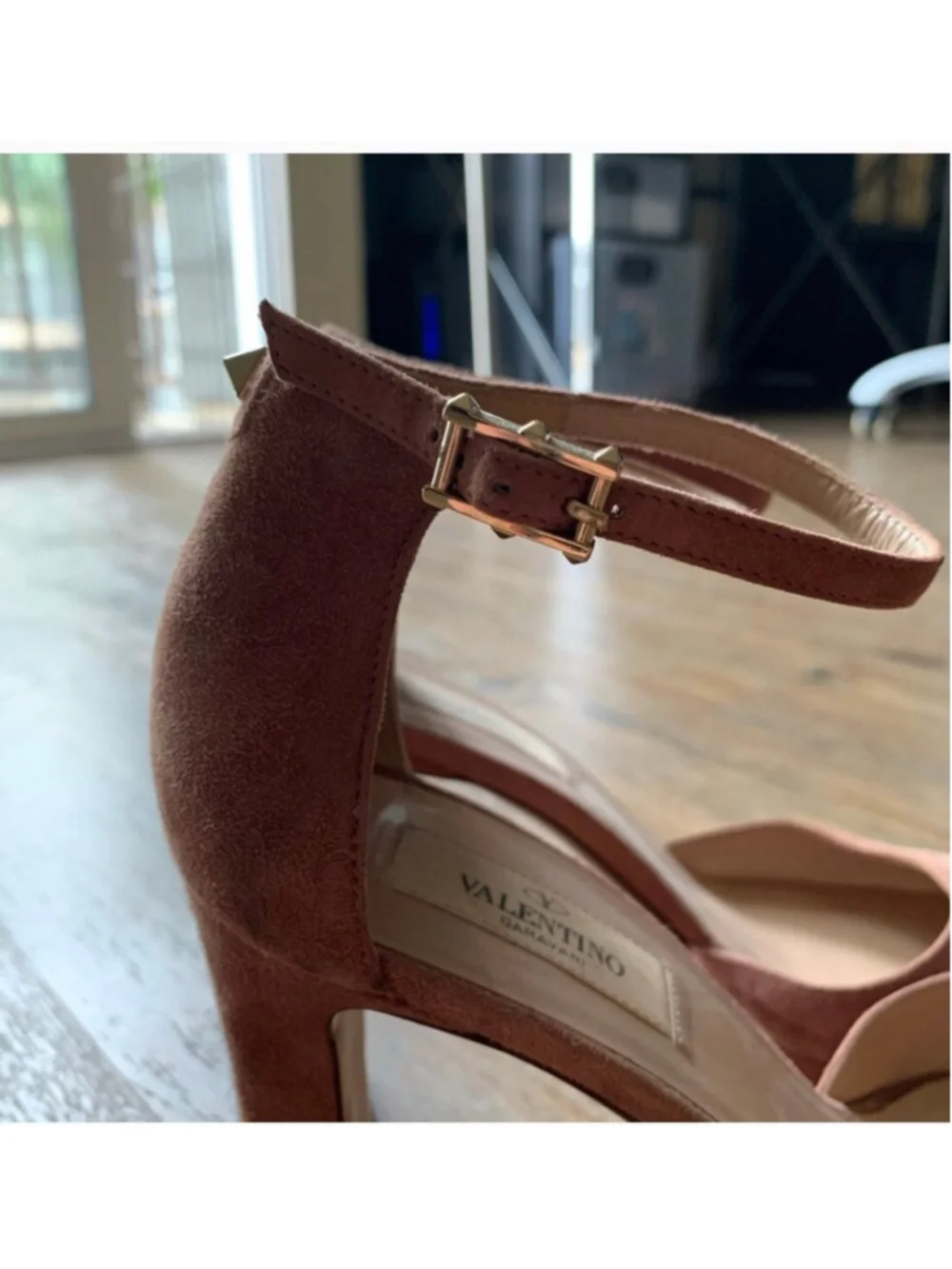 Valentino Dusty Rose Heels with Rockstud